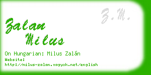 zalan milus business card