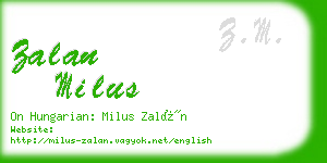 zalan milus business card